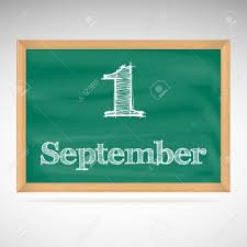  illustration of a chalkboard with “1 September” written on it
