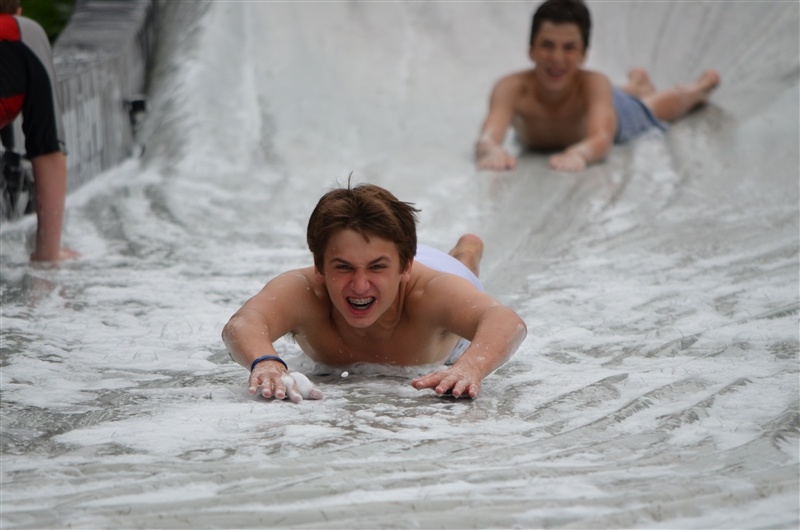 boys on slide